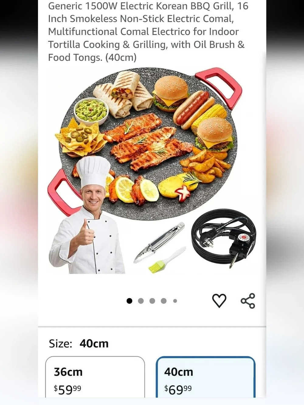 Electric BBQ Grill, 15.7